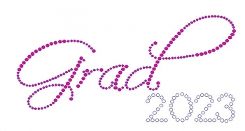 Grad Script 2023 Rhinestone Transfer
