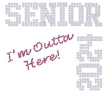 Senior 2024 Outta Here Rhinestone Transfer