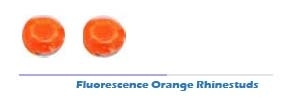 3mm Fluorescence Orange Rhinestuds