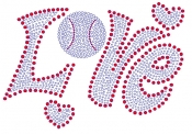 Baseball Love Rhinestone Window Decal