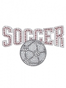soccer rhinestone window decal