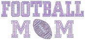 Football Mom Pink Rhinestone Window Decal