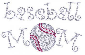 Baseball Mom Rhinestone Window Decal