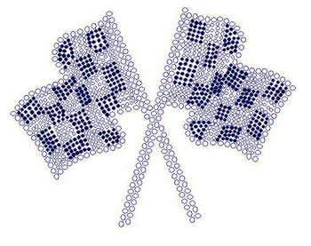 checkered flags Rhinestone window decal