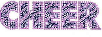 Cheer Pink Zebra Rhinestone Window Decal