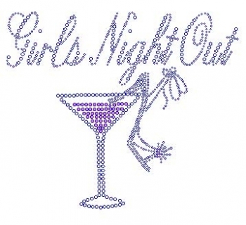 Girls Night Out With Glass and Shoe Rhinestone Transfer