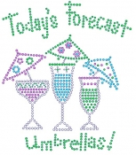 Todays Forecast Umbrallas Time Rhinestone Transfer