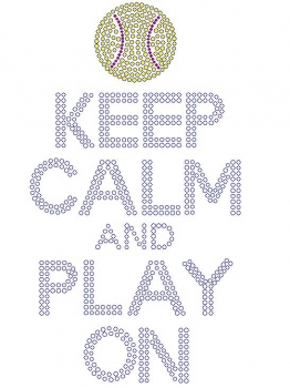 Keep Calm and Play On Softball Rhinestone Transfer