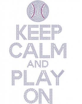 Keep Calm and Play On Baseball Rhinestone Transfer