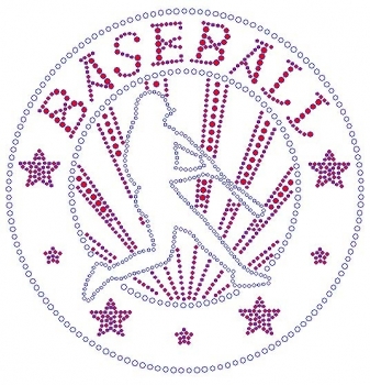 Baseball Circle rhinestone transfer