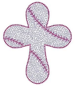 Baseball Cross rhinestone transfer