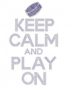 Keep Calm and Play On Hockey Rhinestone Transfer