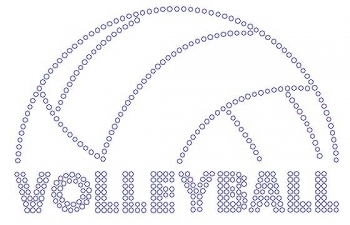 Volleyball with ball on top Rhinestone Transfer