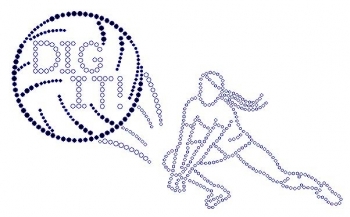 Dig It Volleyball Rhinestone Transfer