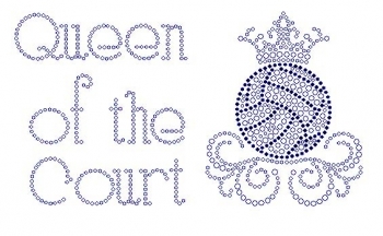 Queen of the Court Rhinestone Transfer