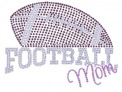 Football Mom Pink Mom Rhinestone Transfer