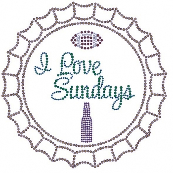 I love Sundays rhinestone transfer