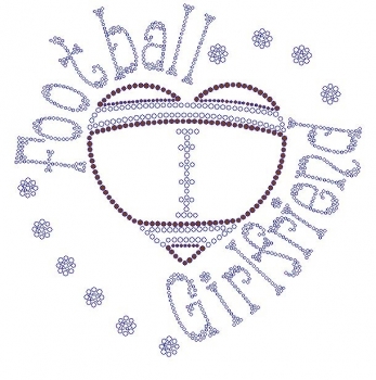 Football Girlfriend Rhinestone Transfer