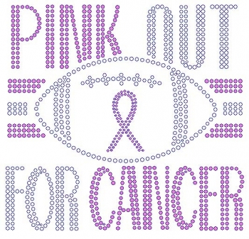 Pink Out for Cancer with Football Rhinestone Transfer