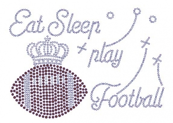 Eat Sleep Football Rhinestone Transfer