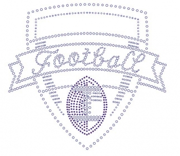 Football Crest Rhinestone Transfer