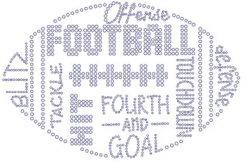 Football made of Text Rhinestone Transfer Clear