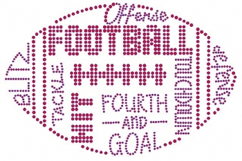 Football made of Text Rhinestone Transfer Siam