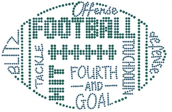 Football made of Text Rhinestone Transfer Emerald