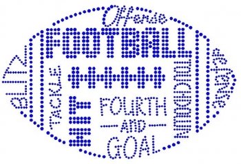 Football made of Text Rhinestone Transfer Cobalt