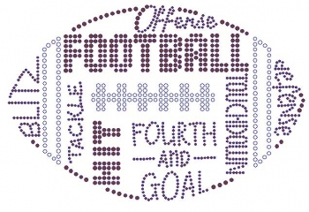 Football made of Text Rhinestone Transfer