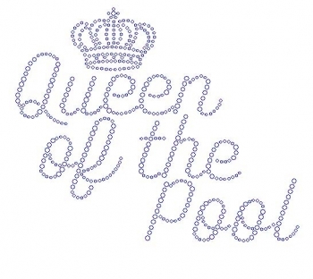 Queen of the Pool Rhinestone Transfer