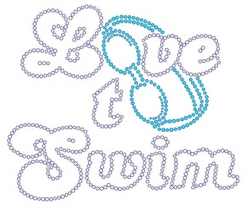 Love To Swim Rhinestone Transfer