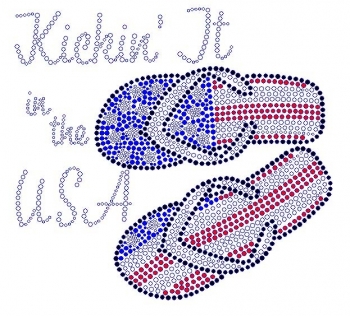Kickin' It in the USA Rhinestone Transfer