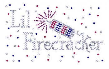 Lil Firecracker Splatter Rhinestone Transfer