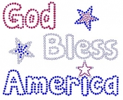 God Bless America Rhinestone Transfer