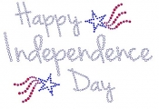 Happy Independence Day Rhinestone Transfer