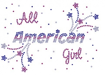 All American Girl Rhinestone Transfer