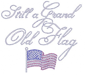 Grand Old Flag Rhinestone Transfer