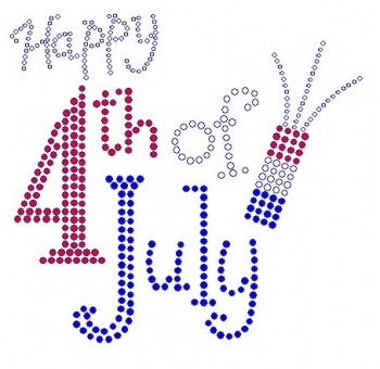 Happy 4th July Rhinestone Transfer