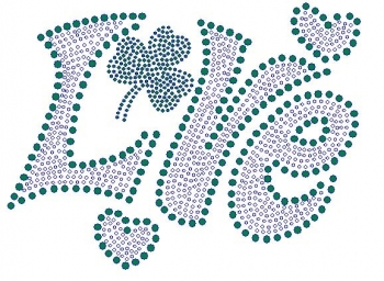 Love Saint Patricks Day Rhinestone Transfer