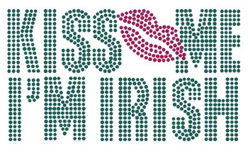 KISS ME I'M IRISH Rhinestone and Rhinestud Transfer