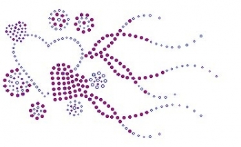 Heart with Circle Rhinestone Transfer