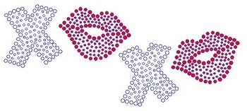 XOXO with Lips Rhinestone Transfer