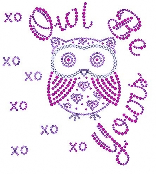 Owl Be Yours Rhinestone Transfer