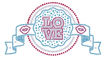 Love Rhinestone Transfer pie
