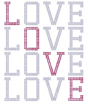 Love Block Rhinestone Transfer