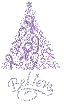 Ribbon Tree Rhinestone Transfer