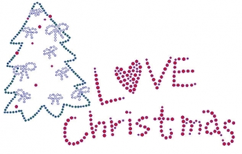 Love Christmas Rhinestone Transfer