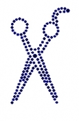 Small Scissors Rhinestone Transfer