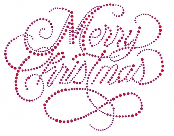 Merry Christmas Siam Rhinestone Transfer